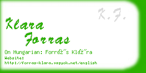 klara forras business card